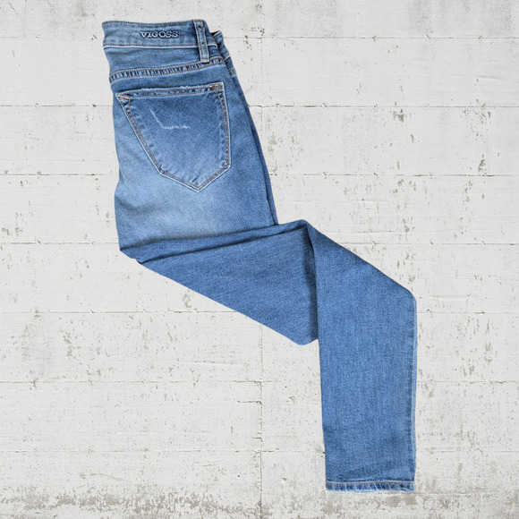 Vigoss Medium Wash Distressed Casual Edgy Thompson Tomboy Skinny Jeans Size 27 - Picture 6 of 7